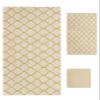 Bath Towels Set of 3, Rustic Moroccan Geometric Quatrefoil Yellow Lattice Bathroom Towels Set,Soft Absorbent Bath Towel Hand Towel Washcloth Decorative Towels for Bathroom kitchen Gym Spa view 1