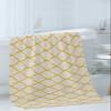 Bath Towels Set of 3, Rustic Moroccan Geometric Quatrefoil Yellow Lattice Bathroom Towels Set,Soft Absorbent Bath Towel Hand Towel Washcloth Decorative Towels for Bathroom kitchen Gym Spa view 3