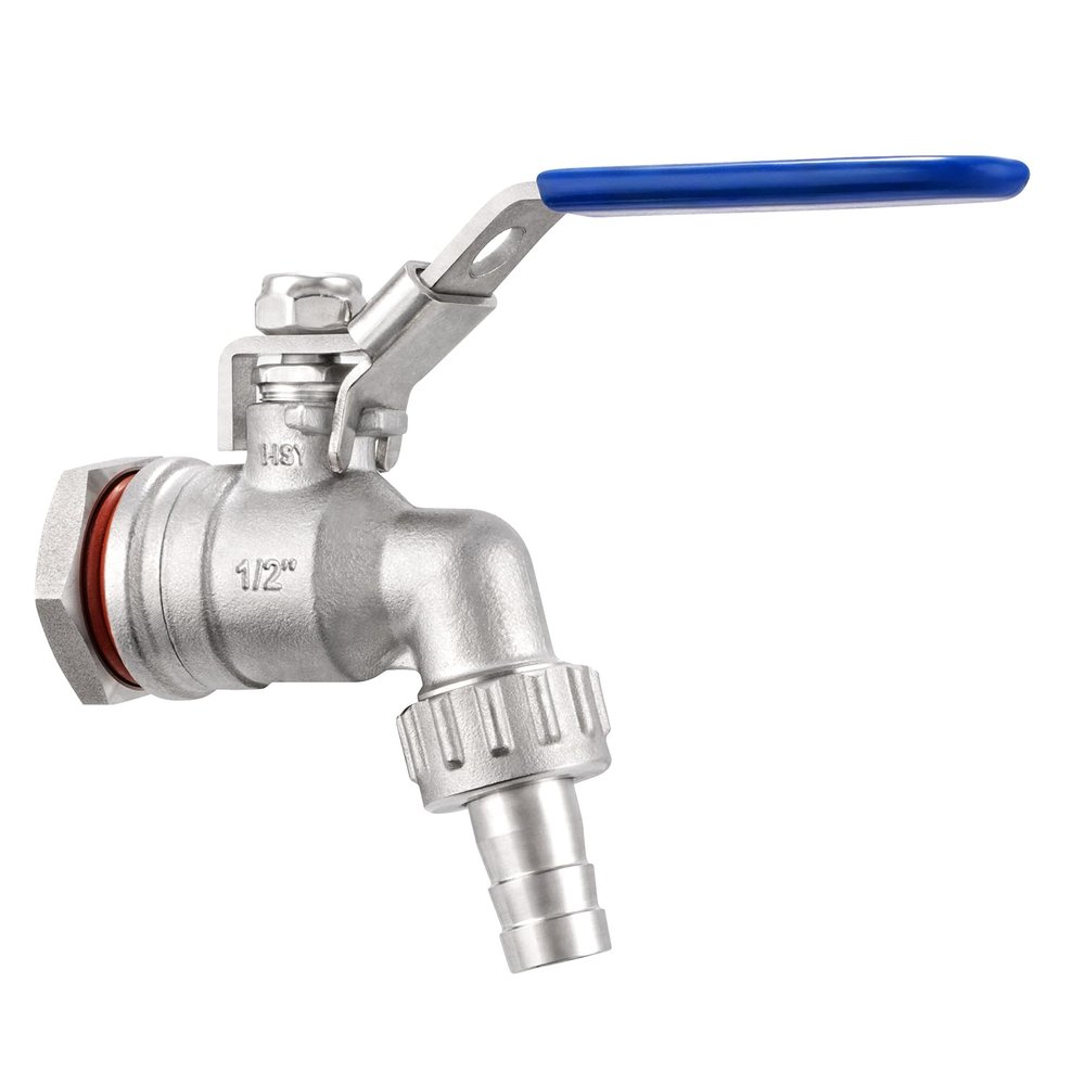 1/2" NPT Stainless Steel Ball Valve Weldless Bulkhead Suitable for Building Home Brew Kettle/Mash Tun