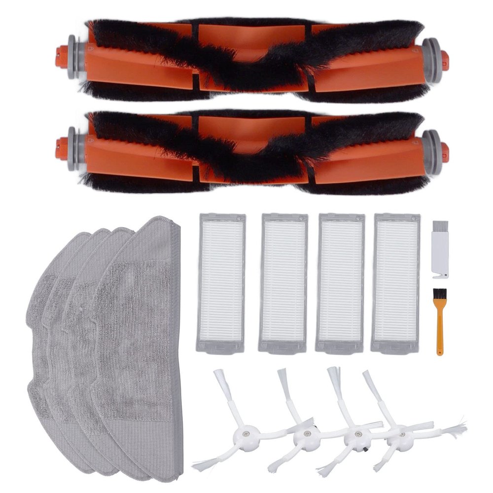 Yuecoom Replacement Parts Accessories for Xiaomi Mi Robot 2 Lite 2 Pro MJSTL MJST1S Sweeper, with 4 Filter 4 Side Brush 4 Rag 2 Main Brush 1 Brush 1 Side Brush