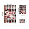 Bath Towels Set of 3, Valentines Be Mine Love Gnome Red Heart Rose Floral Black White Plaid Bathroom Towels Set,Soft Absorbent Bath Towel Hand Towel Washcloth Decorative Towels for Bathroom kitchen view 4