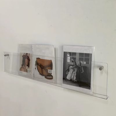 LXLZYXSF Wall-Mount Handouts Organizer Bookshelf Magazine Holder Acrylic Pamphlet Rack, 15.7 19.6 23.6 27.5 31.5 35.4 39.3 43.3 47.2 Inch Length (Color : 1pcs, Size : 80x16x5cm/31.5x6.3x2in)