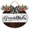 Isaric Grandkids Make Life Grand Sign - Grandkids Signs for Home Decor - Grandparents Gift - Gifts for Home Decor - Rustic Wall Decor 12"x12" view 1
