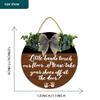 12x12in Since Little Fingers Touch Our Floor Please Remove Your Shoes at The Door Sign,Hanging Printed Wooden Plaque Dcor, Front Door Wood Wall Sign For Home Entryway Porch view 2