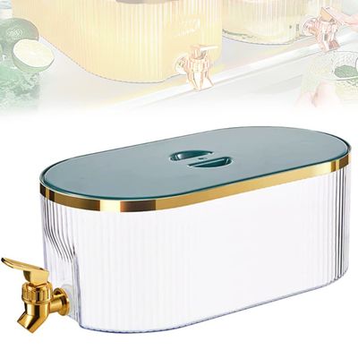 ZWEBY Drink Dispenser, Transparent Beverage Dispenser with Spigot, 1.4 Gallon Iced Juice Lemonade Fruit Tea Dispenser for Party Daily Use, Milk Dispenser for Fridge Gallon, Small Water Dispensers