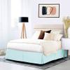 600 TC Cotton Box Pleated Bedskirts for Queen Size 18 Inch Easy Fit Easy Care Fade & Wrinkle Resistant, Split Corner Bedskirt Queen Size (60 x 80 Inch), Aqua Blue view 2