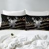 Deer Hunting Bedding Set Camo Antlers Comforter Cover for Boys Teens Youth Men Camouflage American Flag Duvet Cover Wildlife Elk Moose Bed Set White Black Bedroom Decor 2 Pcs, Twin Size view 4