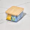 iDesign Recycled Plastic Crisp Storage Bin with Lid, The Rosanna Pansino Collection  8.51 L x 8.51 W x 4.13 H, Clear Bin with Natural Wood Lid view 3