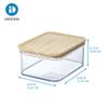 iDesign Recycled Plastic Crisp Storage Bin with Lid, The Rosanna Pansino Collection  8.51 L x 8.51 W x 4.13 H, Clear Bin with Natural Wood Lid view 4