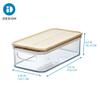 iDesign Recycled Plastic Crisp Storage Bin with Lid and Handles, The Rosanna Pansino Collection  12.99 L x 6.53 W x 4.13 H, Clear Bin with Natural Wood Lid view 3
