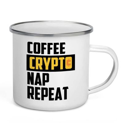 Flairy Land Trader Camper Mug 12oz - Coffee Nap Repeat - Trader Broker Gift Investing Financial Adviser Trading Planner Market Day Digital Currency