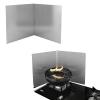 2 Pieces Frying Pan Splatter Guard, Stainless Steel Backsplash for Stove, Grease Splatter Screen, Folding Design, Nonstick Oil, Not Easily Deformed, for Stove, Gas Range, Frying Pan (Color : Silver, view 1