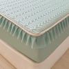 FCLDESHOP Deep Pocket Fitted Sheet,Summer Cool Ice Silk Latex Fitted Sheet, Bedroom Hotel Solid Color Non-Slip Mattress Topper Bed Cover Pillowcase,Blue,90x200cm (1pcs) view 3