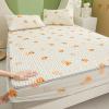 FCLDESHOP Soft Bed Sheets,Summer Thickened Cool Latex Printed Fitted Sheet,Children's Room Cartoon Anime Mattress Protector Pillowcase,Orange,180 * 200cm (3pcs) view 1