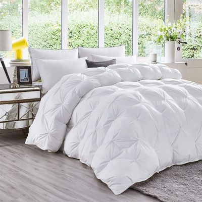 Favor Homes 1 Piece Luxury Pinch Pleated Twin XL Size Comforter Set Soft 500 GSM All Season 100% Egyptian Cotton White Duvet Insert Twin-XL (68'' x 90'')