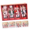 BESTOYARD 4pcs Nutcracker Wood Figurines Xmas Pendants Christmas Soldiers Xmas Decorations Xmas Party Decorations Xmas Supplies Unfinished Wood Crafts Puppets Wooden Party Supplies 10cm view 3