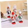 BESTOYARD 4pcs Nutcracker Wood Figurines Xmas Pendants Christmas Soldiers Xmas Decorations Xmas Party Decorations Xmas Supplies Unfinished Wood Crafts Puppets Wooden Party Supplies 10cm view 4