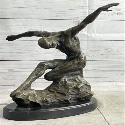 Bronze Sculpture by Milo Surrealist Abstract Modern Art Yoga Male Statue Decor Decorative Sale Gift Dcor ByThink Bronze