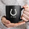 Rico Industries NFL Football Indianapolis Colts #1 Dad 15oz Laser Engraved Matte Black Ceramic Bistro Mug - for Hot or Cold Drinks view 2