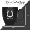Rico Industries NFL Football Indianapolis Colts #1 Dad 15oz Laser Engraved Matte Black Ceramic Bistro Mug - for Hot or Cold Drinks view 4