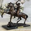 American Indian Warrior Remington Bronze Sculpture Western Art Deco Figurine LRG Decorative Sale Gift Dcor ByThink Bronze view 1
