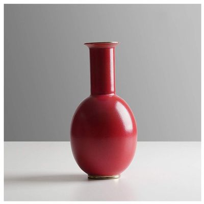 DYPASA Dry Flower Arrangement Small Ceramic VaseThree ColorsRetro Vase for Living Room Indoor Home DecorPortable Event ArtworkVery Suitable for Flower Arrangements Flower Vase (Color : B)