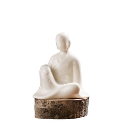 XIALON Chinese Zen Art Ceramic Modern Minimalist Home Decoration Figure Statue Desktop Ornaments Office Fengshui