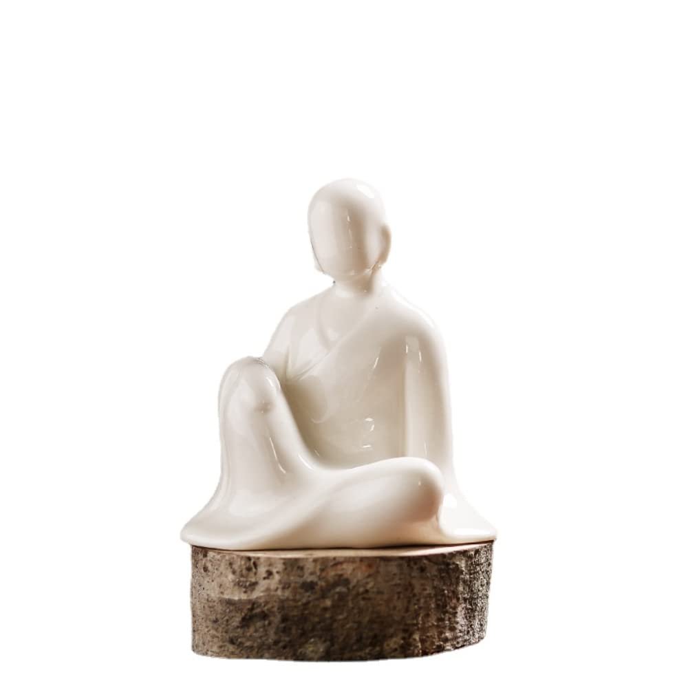 XIALON Chinese Zen Art Ceramic Modern Minimalist Home Decoration Figure Statue Desktop Ornaments Office Fengshui