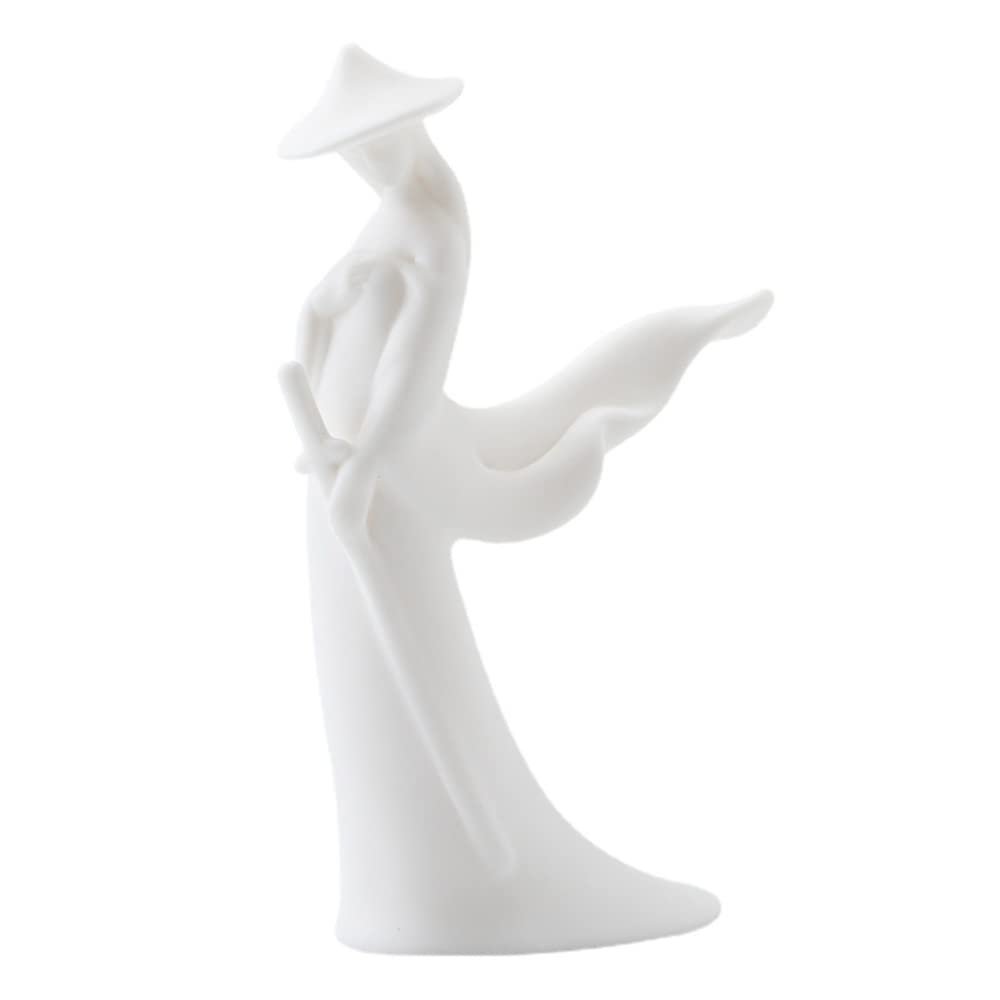 XIALON Chinese Retro Home Furnishings Fairy Garden Ceramic Whiteware Figures Tearoom Ornament
