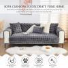 AWAV Thick Rabbit Plush Sofa Cushion, Non-Slip Sofa Covers for Living Room, Universal Super Soft Faux Fur Furniture Protector, Washable for Sectional Couch (Dark Gray,90x70cm) view 2