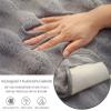 AWAV Thick Rabbit Plush Sofa Cushion, Non-Slip Sofa Covers for Living Room, Universal Super Soft Faux Fur Furniture Protector, Washable for Sectional Couch (Dark Gray,90x70cm) view 4