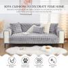 AWAV Thick Rabbit Plush Sofa Cushion, Non-Slip Sofa Covers for Living Room, Universal Super Soft Faux Fur Furniture Protector, Washable for Sectional Couch (Grey,90x90cm) view 2