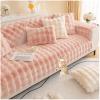 AWAV Thick Rabbit Plush Sofa Cushion, Non-Slip Sofa Covers for Living Room, Universal Super Soft Faux Fur Furniture Protector, Washable for Sectional Couch (Pink,70x70cm) view 1