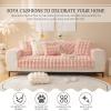 AWAV Thick Rabbit Plush Sofa Cushion, Non-Slip Sofa Covers for Living Room, Universal Super Soft Faux Fur Furniture Protector, Washable for Sectional Couch (Pink,70x70cm) view 2
