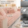 AWAV Thick Rabbit Plush Sofa Cushion, Non-Slip Sofa Covers for Living Room, Universal Super Soft Faux Fur Furniture Protector, Washable for Sectional Couch (Pink,70x70cm) view 3