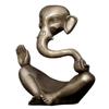 Brass Ganesha Idol for Home Decor | Ganesha Statue Hindu Elephant God Sculpture | Ganpati Figurine Murti Outdoor Garden Room Entryway New Beginning Good Luck Statuses Gifts view 3