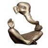 Brass Ganesha Idol for Home Decor | Ganesha Statue Hindu Elephant God Sculpture | Ganpati Figurine Murti Outdoor Garden Room Entryway New Beginning Good Luck Statuses Gifts view 4