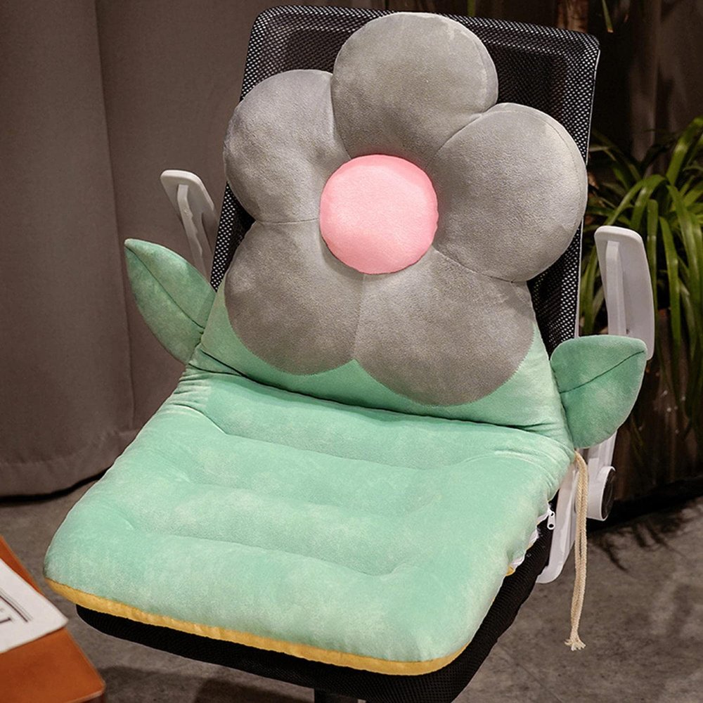 RUNLAIKEJI Seat Cushion, Seat Cushions for Office Chairs, Office Chair Cushions for Back and Butt, Comfortable Cute Office Chair Cushion, Plush Flowers Chair Cushions, for Chair, Car, Office, Patio