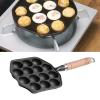 14 Holes Takoyaki Pan, Nonstick Stuffed Pancake Pan, Cast Iron Octopus Meat s Mold Maker with Detachable Handle for Making Munk, Pancakes, Poffertjes, Puffs, Takoyaki, Banh Khot view 4