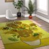 Impressionism Artwork Area Rugs for Bedroom Living Room Famous Painting Yellow Sunflower Carpet for Kids Girls Boys Home Decor Aesthetic 6'x10' view 3