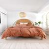 Sophia-Art Crushed Solid Terracotta Single Velvet Duvet Cover Set, 3 Pieces Bedding Cover Set 140 x 205 Cms, and 2 Pillow Covers Shames with Zipper Closure UO Comforter Case view 1