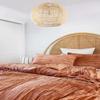 Sophia-Art Crushed Solid Terracotta Single Velvet Duvet Cover Set, 3 Pieces Bedding Cover Set 140 x 205 Cms, and 2 Pillow Covers Shames with Zipper Closure UO Comforter Case view 2