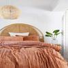 Sophia-Art Crushed Solid Terracotta Single Velvet Duvet Cover Set, 3 Pieces Bedding Cover Set 140 x 205 Cms, and 2 Pillow Covers Shames with Zipper Closure UO Comforter Case view 3
