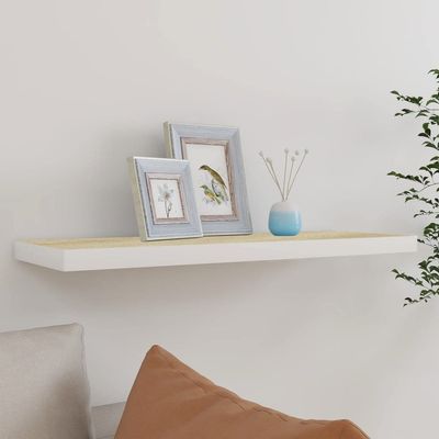MNISDFL Shelves Storage cabinets Storage Racks Floating Wall Shelf Oak and White 31.5"x9.3"x1.5" MDF for retrofitting Bookshelves Replacement, no mounting Accessories