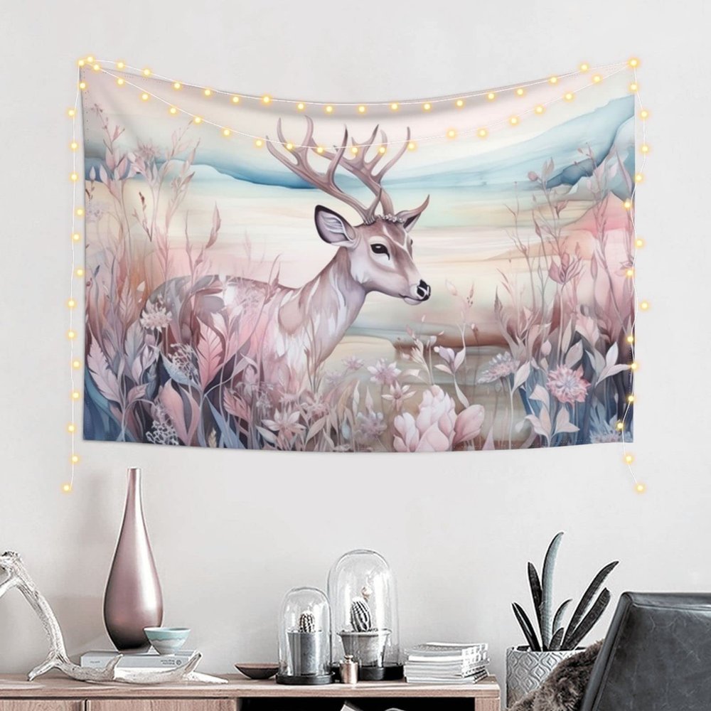 Baxozud deer Tapestry Psychedelic Tapestry Wall hanging Bedding Tapestry