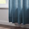 TWOPAGES Aegean Blue Curtain 90 Inches Long Linen Textured Light Filtering Pinch Pleated Drape for Kitchen, Window Treatment Curtain Panel (1 Panel, W84 x L90) view 3