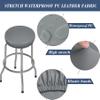 2 Pack PU Bar Stool Covers - Waterproof, Removable, Washable - Gray - Fits 13-18 Inch Round Stools view 3