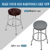 2 Pack PU Bar Stool Covers - Waterproof, Removable, Washable - Gray - Fits 13-18 Inch Round Stools view 4