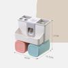 BNNP Toothbrush Rack Wall Mounted Toothbrush Holder No Punch Bathroom Shaver Storage Rack with Mouthwash Cup, Toothpaste Squeezer Kit Bathroom Toothbrush Holder (Color : A) view 2