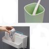 BNNP Toothbrush Rack Wall Mounted Toothbrush Holder No Punch Bathroom Shaver Storage Rack with Mouthwash Cup, Toothpaste Squeezer Kit Bathroom Toothbrush Holder (Color : A) view 4